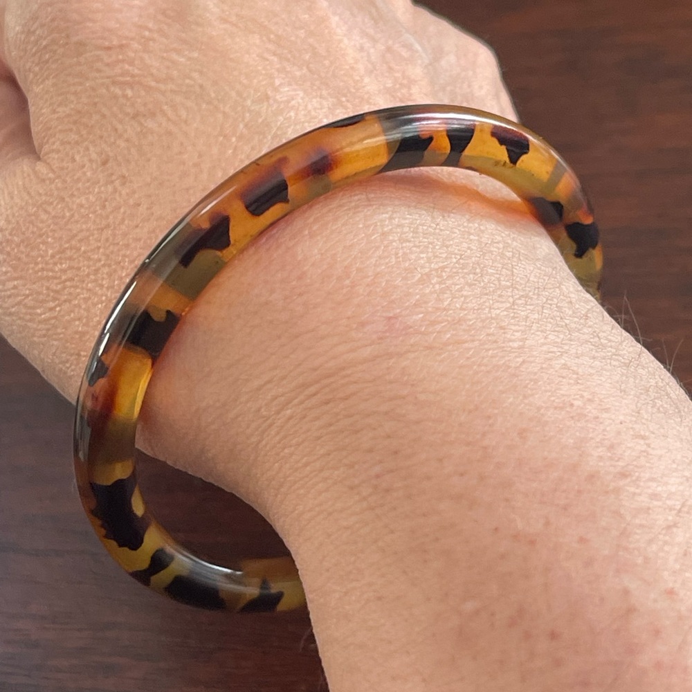 Vintage Tortoise Shell Pattern Cellulose Acetate … - image 1